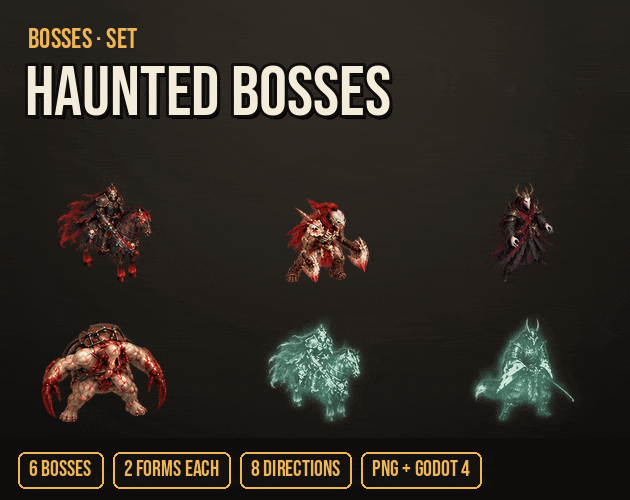 Haunted Bosses Set cover: its bosses in action