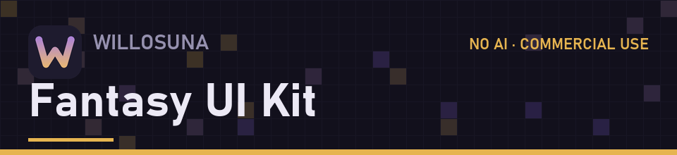 Fantasy UI Kit (63 Pixel Art Pieces, No AI)