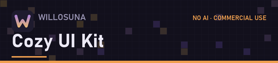 Cozy UI Kit (215 Pixel Art UI Pieces x 3 Themes + RPG Maker Windowskin, No AI)