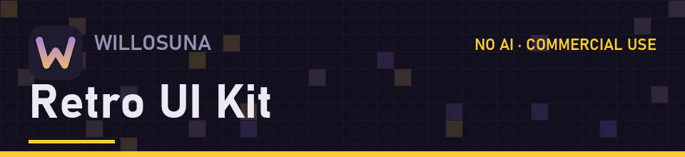 Retro UI Kit (63 Pixel Art Pieces, No AI)