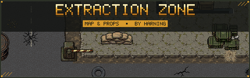 Extraction Zone – Map & Props (Top-Down Tileset)