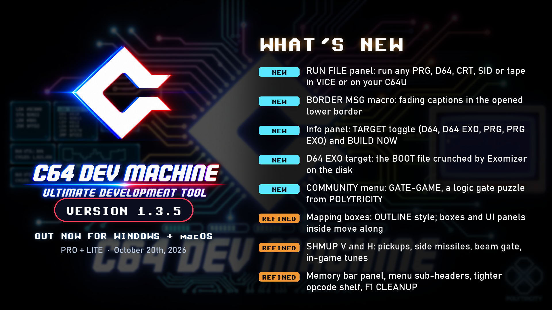 C64 Dev Machine 1.3.5 is out: Windows and macOS, PRO and LITE. - C64 ...