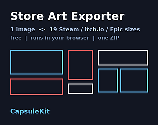Store Art Exporter - Steam, itch.io & Epic capsule art from one image cover