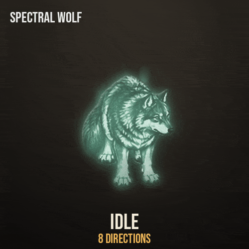 Spectral Wolf: every animation, large
