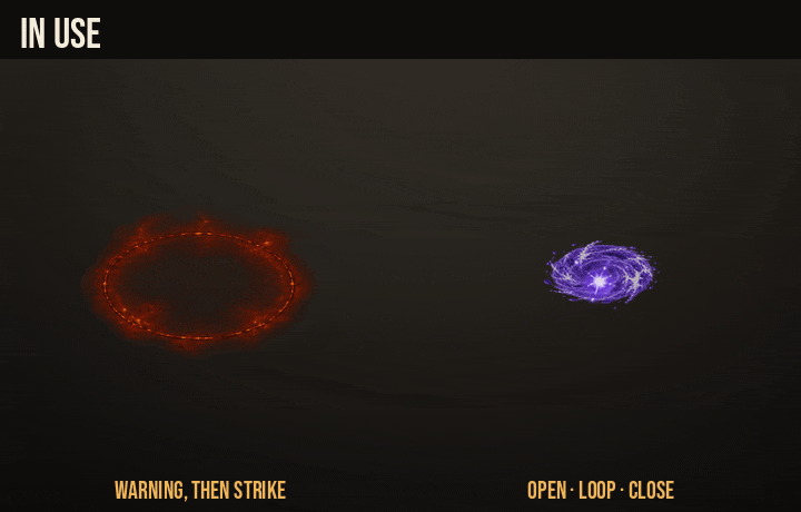 Free Magic Effects: warning then strike, and the portal opening, looping and closing