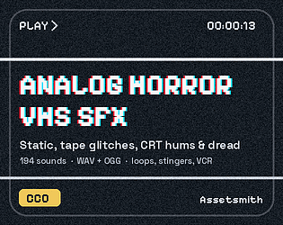 Analog Horror VHS SFX — 194 Static, Tape Glitch & CRT Sounds (CC0) cover