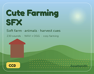 Cute Farming SFX — 230 Soft Farm & Animal Sounds (CC0) cover