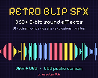 Retro Blip SFX - 350+ 8-bit Sound Effects (CC0) cover