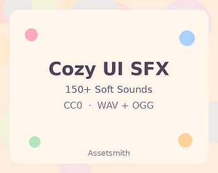 Cozy UI SFX — 197 Soft Bubbly Menu Sounds (CC0) cover