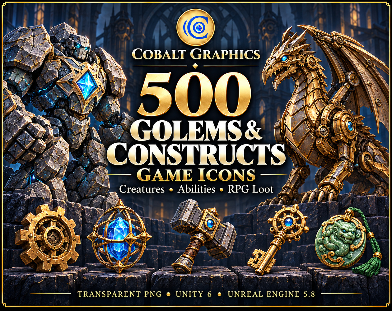 Golems & Constructs Game Icons | 500 | Monsters, Abilities & RPG Loot — Cobalt Game Assets