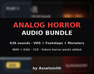 Analog Horror Audio Bundle - 626 Horror SFX (VHS, Footsteps & Monsters) cover