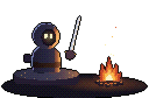 The Foreigner on the old stone by the fire
