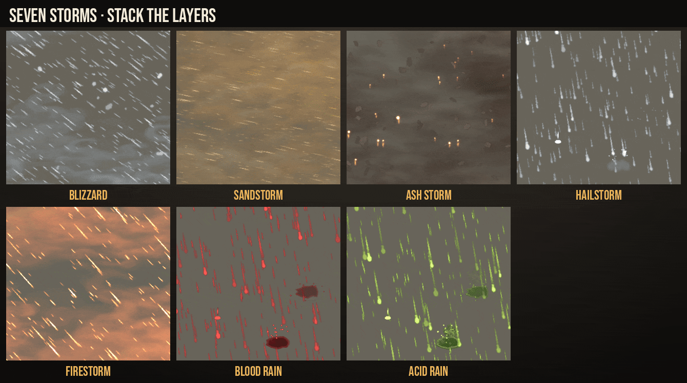 Storm & Tornado Effects: the seven storms