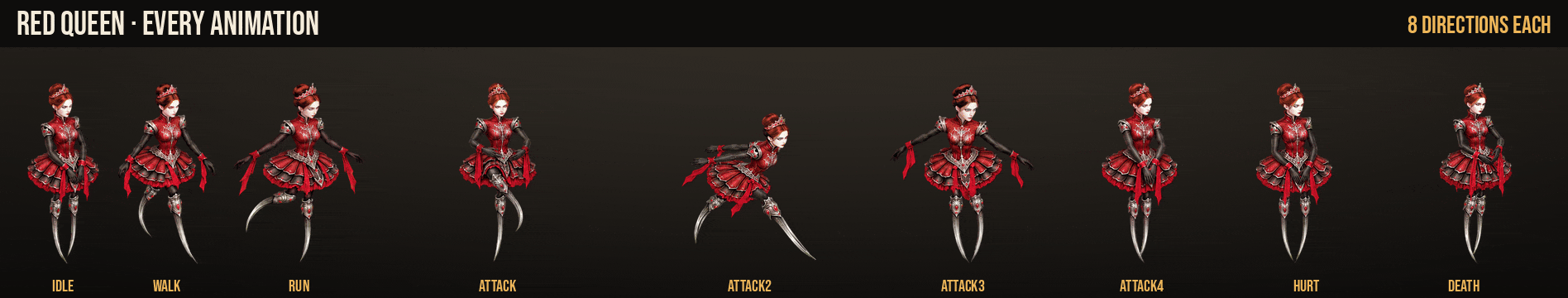 Red Queen: every animation