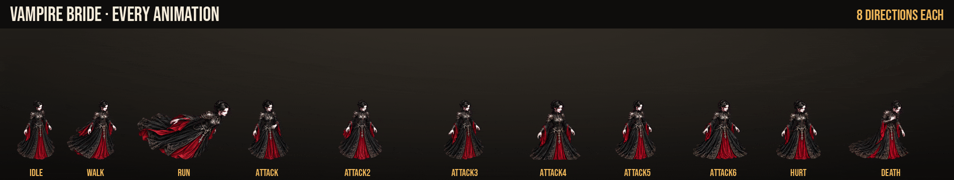 Vampire Bride: every animation