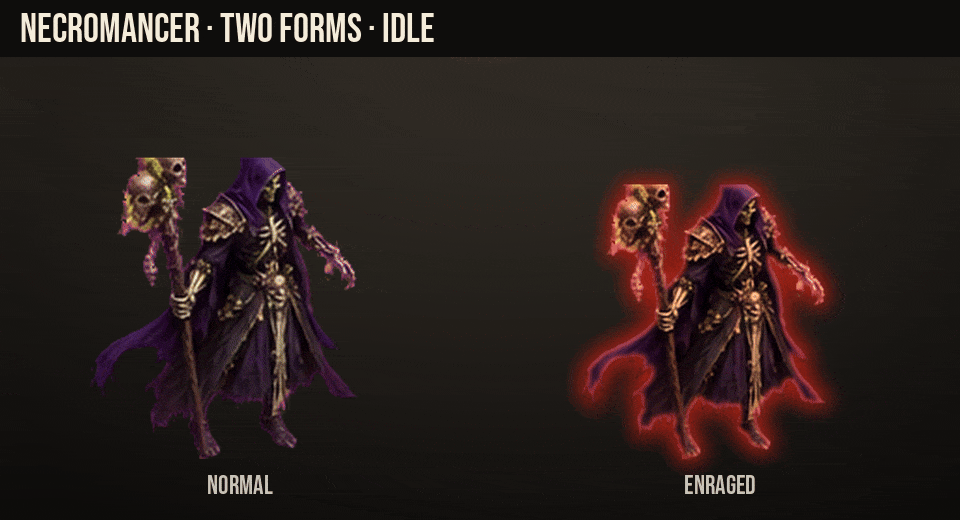 Necromancer: normal and enraged form