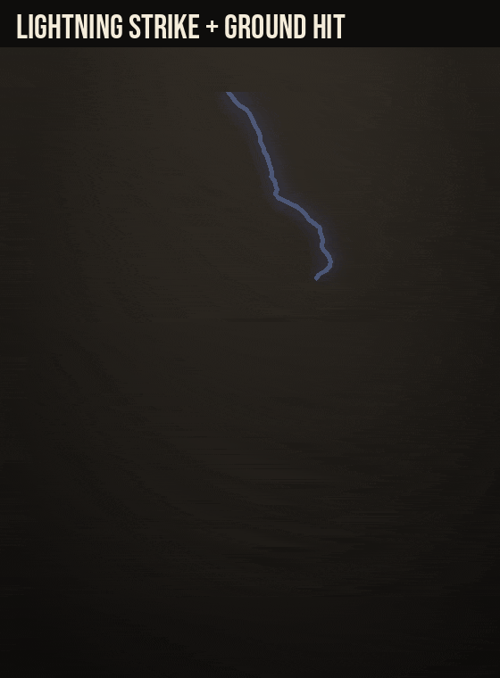 Free Weather Effects: lightning strike and forked lightning landing with a ground hit