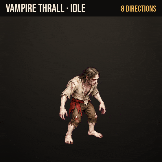 Vampire Thrall: every animation, large