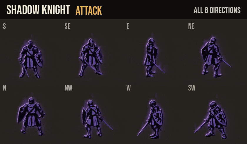 Shadow Warriors: attacks, hurt and deaths in all 8 directions