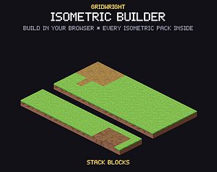 Gridwright Isometric Builder: Pixel Art Map Maker with 7 Isometric Packs (Godot, Tiled, PNG)