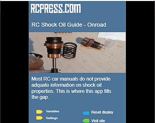 RCPRESS RC Car Shock Oil guide (OnRoad)