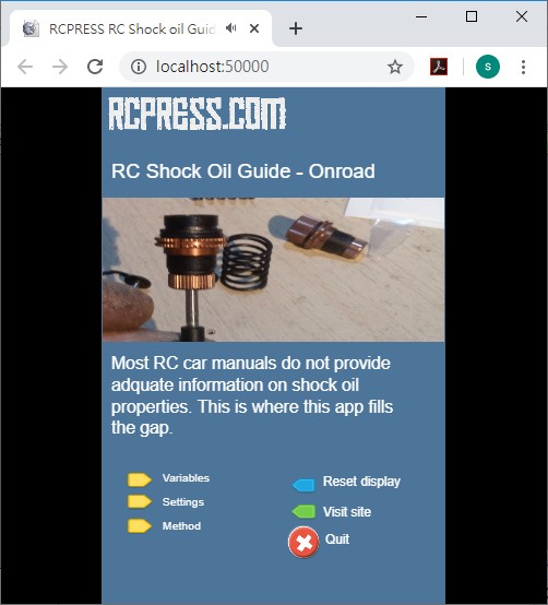 RCPRESS RC Car Shock Oil guide (OnRoad)
