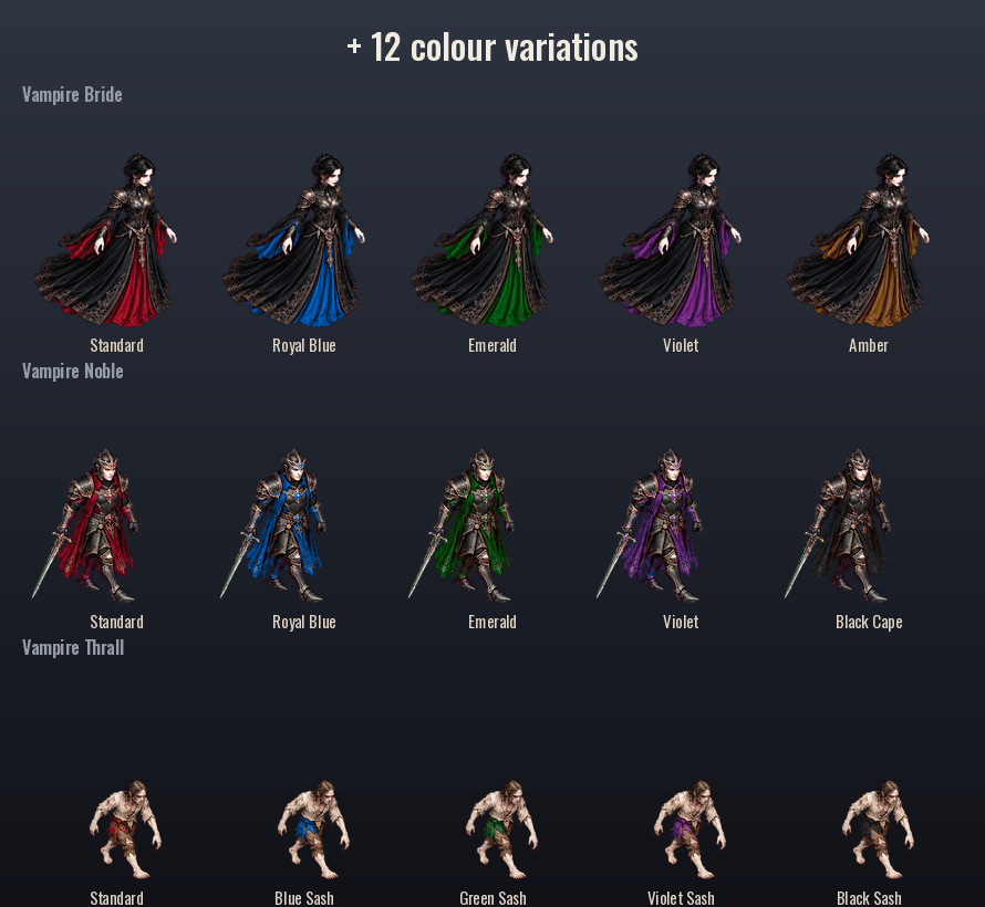 Vampires: colour variations