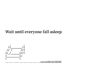 Wait until everyone fall asleep (text version)