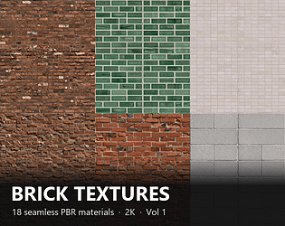 dbob345 published Brick Textures Vol 1: 18 Seamless PBR Materials - itch.io