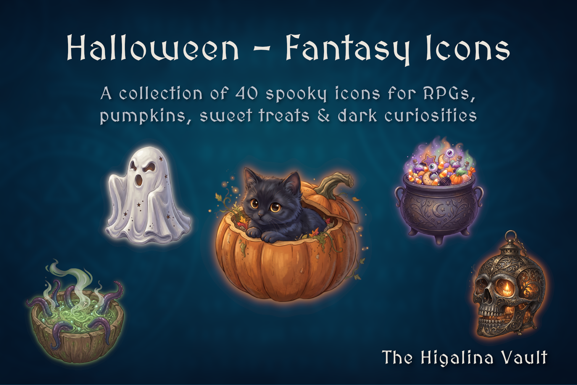 [Free] 40 Cute & Spooky Halloween Icons (512x512 Transparent PNGs ...