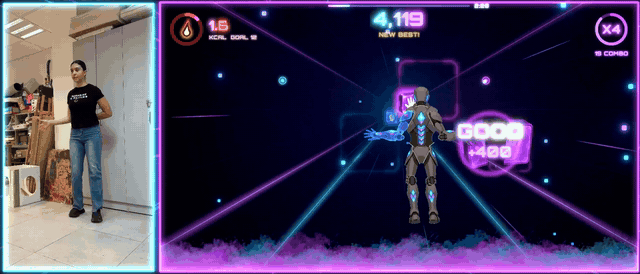 Real player and the game screen, in sync