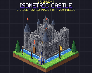 Gridwright Isometric Castle & Siege: 32x32 Pixel Art Castle Tileset (260 pieces)