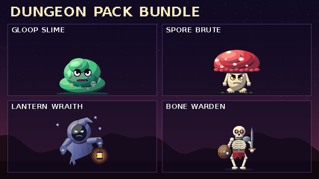 [Release] Monster Pack Vol. 2 - 4 animated pixel art enemies - Release ...