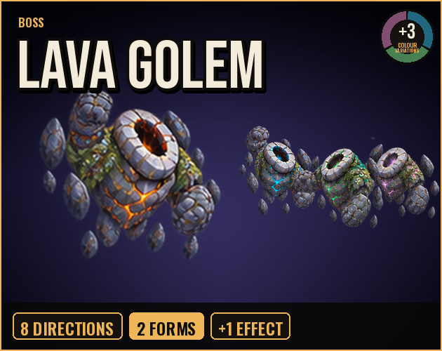Lava Golem Boss cover: the boss in action