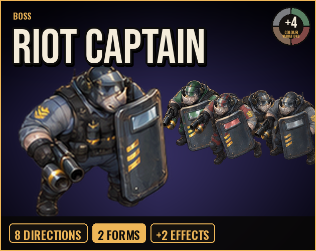 Riot Captain Boss cover: the boss in action