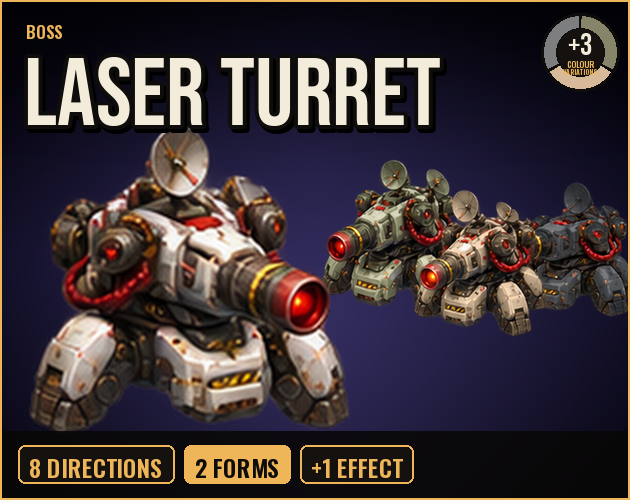 Laser Turret Boss cover: the boss in action