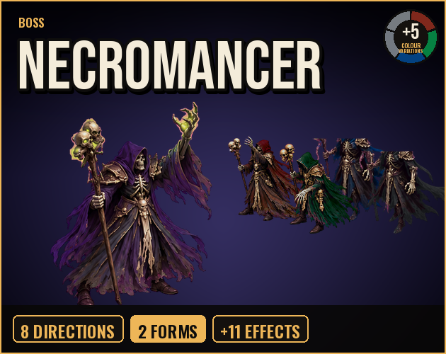 Necromancer Boss cover: its characters in action