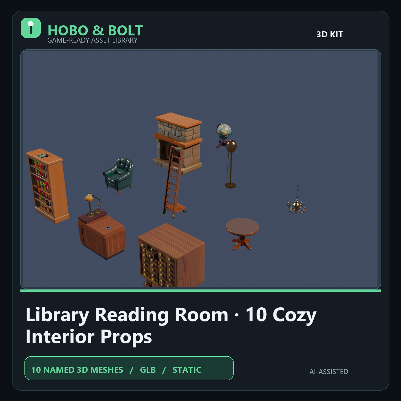 Library Reading Room — 10 Cozy Interior Props by Hobo & Bolt