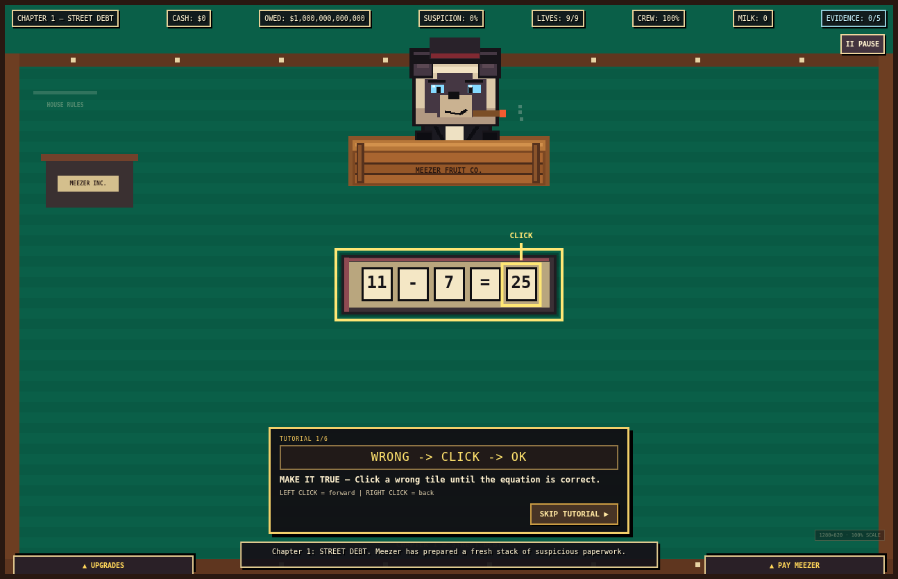CATCULATED DEBT v1.2.1 — THE TUTORIAL HOTFIX - Devlogs - itch.io