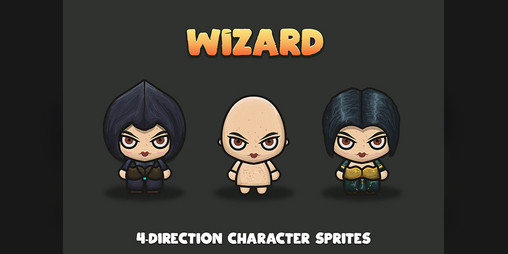 Wizard 4-Direction Sprites by Free Game Assets (GUI, Sprite, Tilesets)