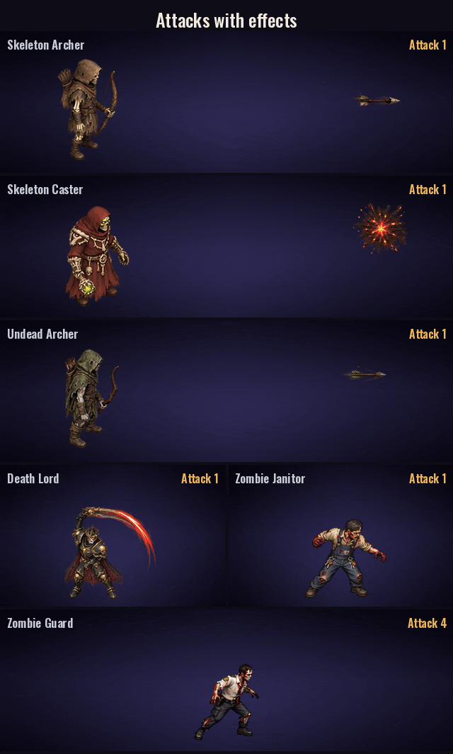 Undead Collection: attacks