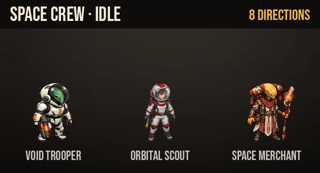 Space Crew: every animation