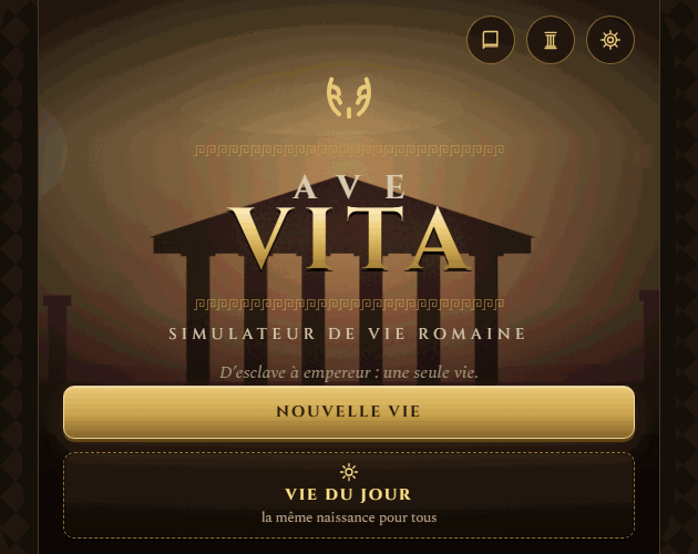 Ave Vita — Simulateur de vie romaine