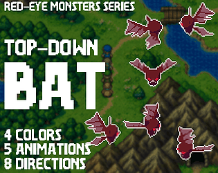 hsmtug published Red-Eye Monsters: Bat - 8-Direction Animated Pixel ...