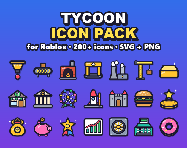 Tycoon Icon Pack for Roblox - 206 Cartoon Game Icons (SVG + PNG) by ...