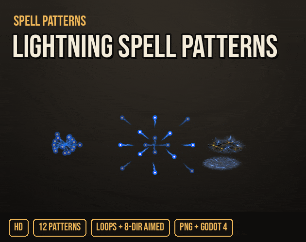 Spell Patterns Set: lightning spell patterns