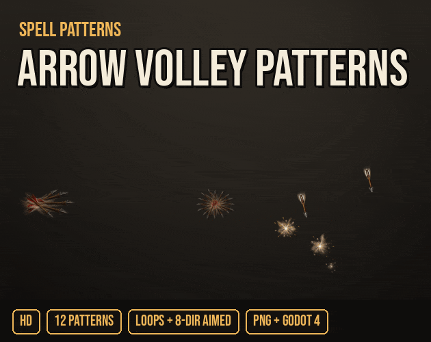 Spell Patterns Set: arrow volley patterns
