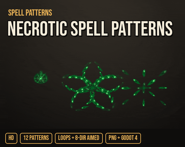 Spell Patterns Set: necrotic spell patterns