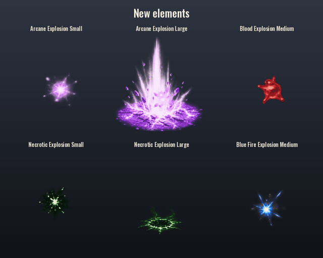 Every colour variation and new element side by side