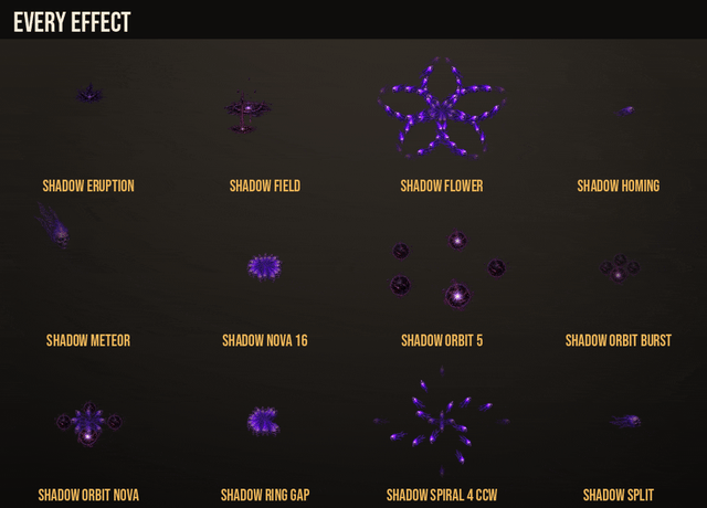 Shadow Spell Patterns: every pattern